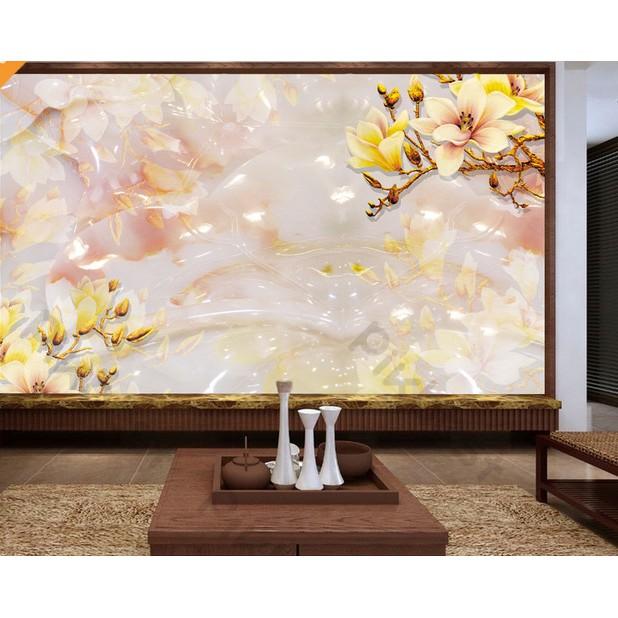 Tranh dán tường Hoa thủy tiên nổi bật, tranh dán tường 3d hiện đại MS633751
