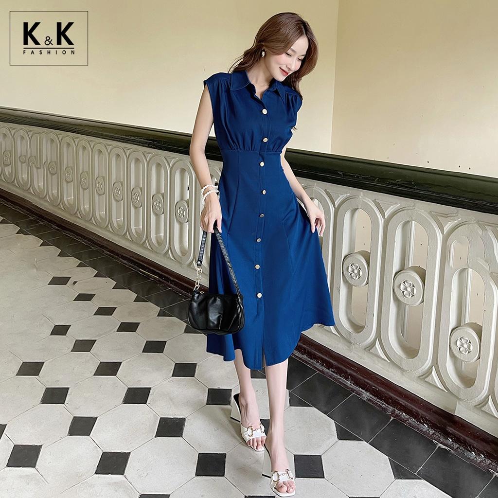 Đầm Sơ Mi Công Sở Dáng Chữ A K&amp;K Fashion KK120-17 Chất Liệu Tuyết Hàn