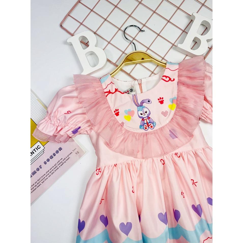 Đầm bé gái LIKEKIDS váy họa tiết thỏ xinh xắn dành cho trẻ em mẫu giáo tiểu học từ 1 tuổi đến 10 tuổi