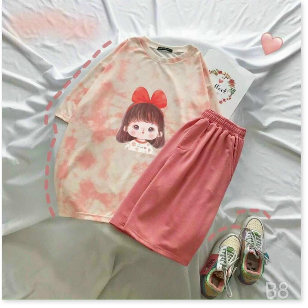 SET BỘ NỮ THUN COTTON,CHẤT LIỆU THOÁNG MÀU,HỌA TIẾT XINH XẮN LANA FASHION