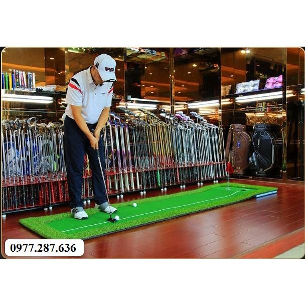 Thảm golf tập Putter trong nhà di động tiện lợi di chuyển luyện Swing gạt bóng TT011