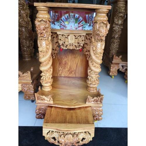 bàn thờ ông địa hàng tuyển , cao cấp Bàn thờ thần tài Hổ Phù cao cấp gỗ gõ Lào, bàn thờ gỗ hàng vip cột 12cm