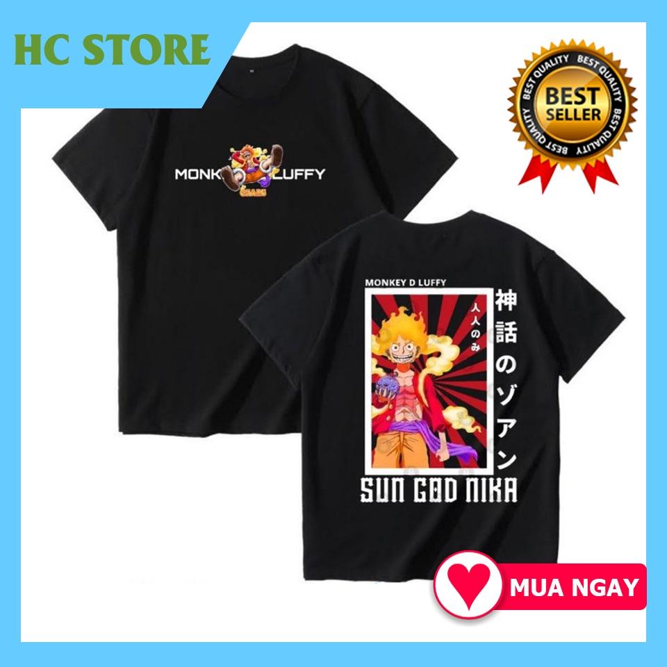 Áo thun One Piece Luffy JOY BOY Gear 5 Nika Thức Tỉnh Trái Ác Quỷ Zoan Thần màu đen mẫu mới cực chất
