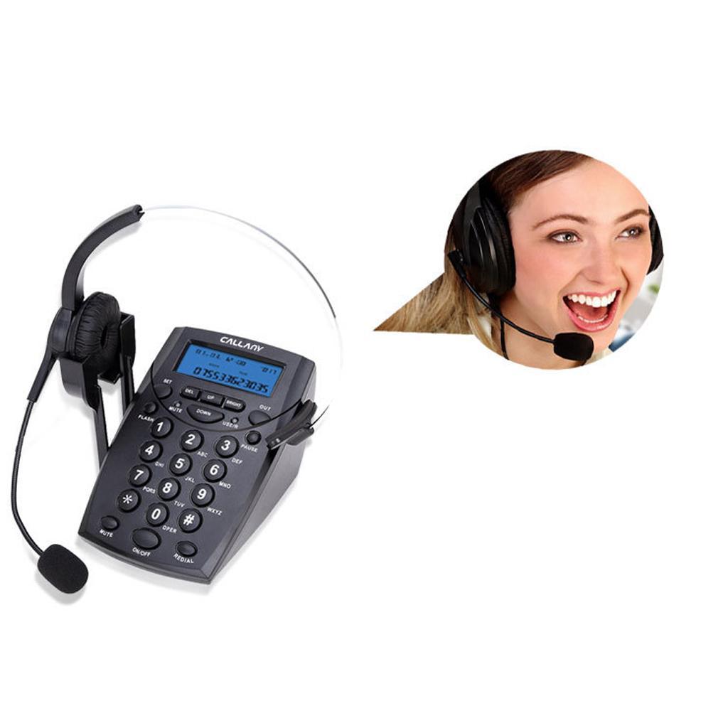 Call Center Telephone Headset w/ Noise Cancelling Microphone For Desk Office