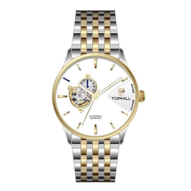 ĐỒNG HỒ TOPHILL TW083G.S6258 Dây và vỏ thép 316L, máy automatic, kính sapphire