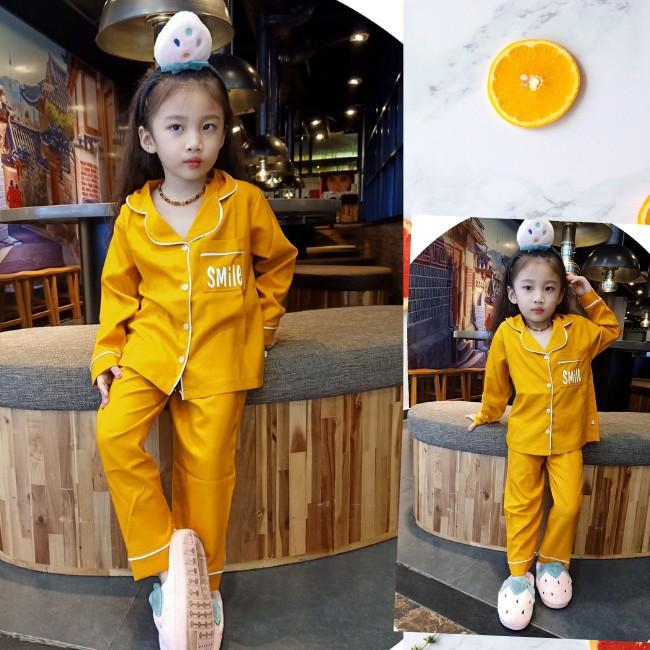 Đồ bộ cho bé mặc nhà SMILE đẹp pijama bé gái chất kate lụa dễ thương mặc ngủ hàng chuẩn shop 0118