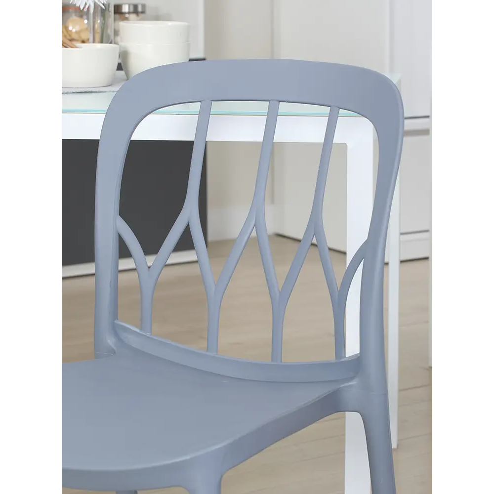 Ghế Nhựa LAHN Màu Xám Có Thể Xếp Chồng Kích Thước 40x38x84 cm | Index Living Mall | Nội Thất Nhập Khẩu Thái Lan