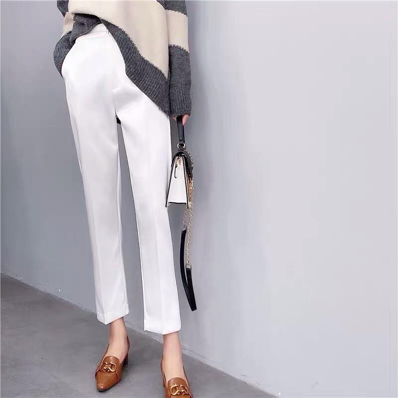 Quần tây lụa ống côn