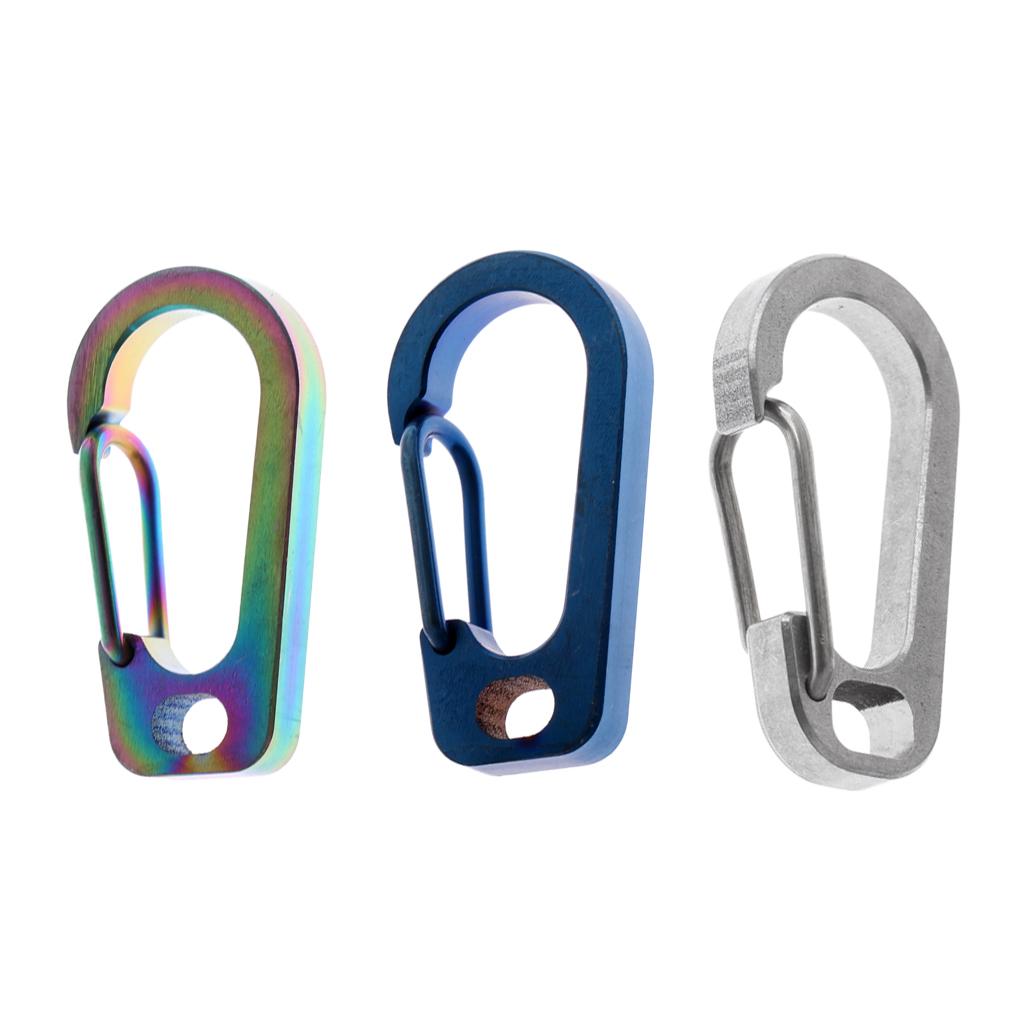 Titanium Alloy Carabiner Clip Spring Keychain Quick Hook Buckle Outdoor