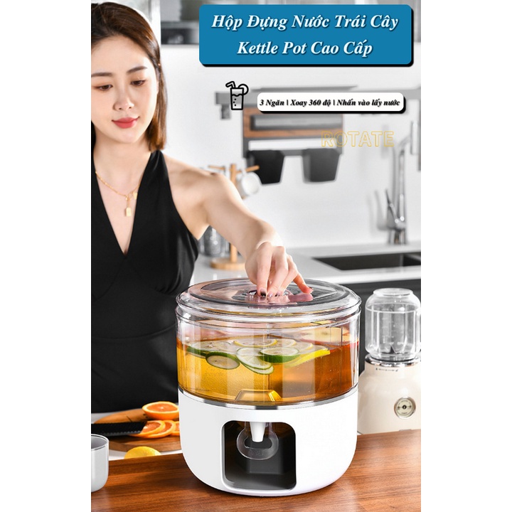 HỘP ĐỰNG NƯỚC TRÁI CÂY PHA TRẾ CÓ 3 NGĂN (HÀNG CAO CẤP)