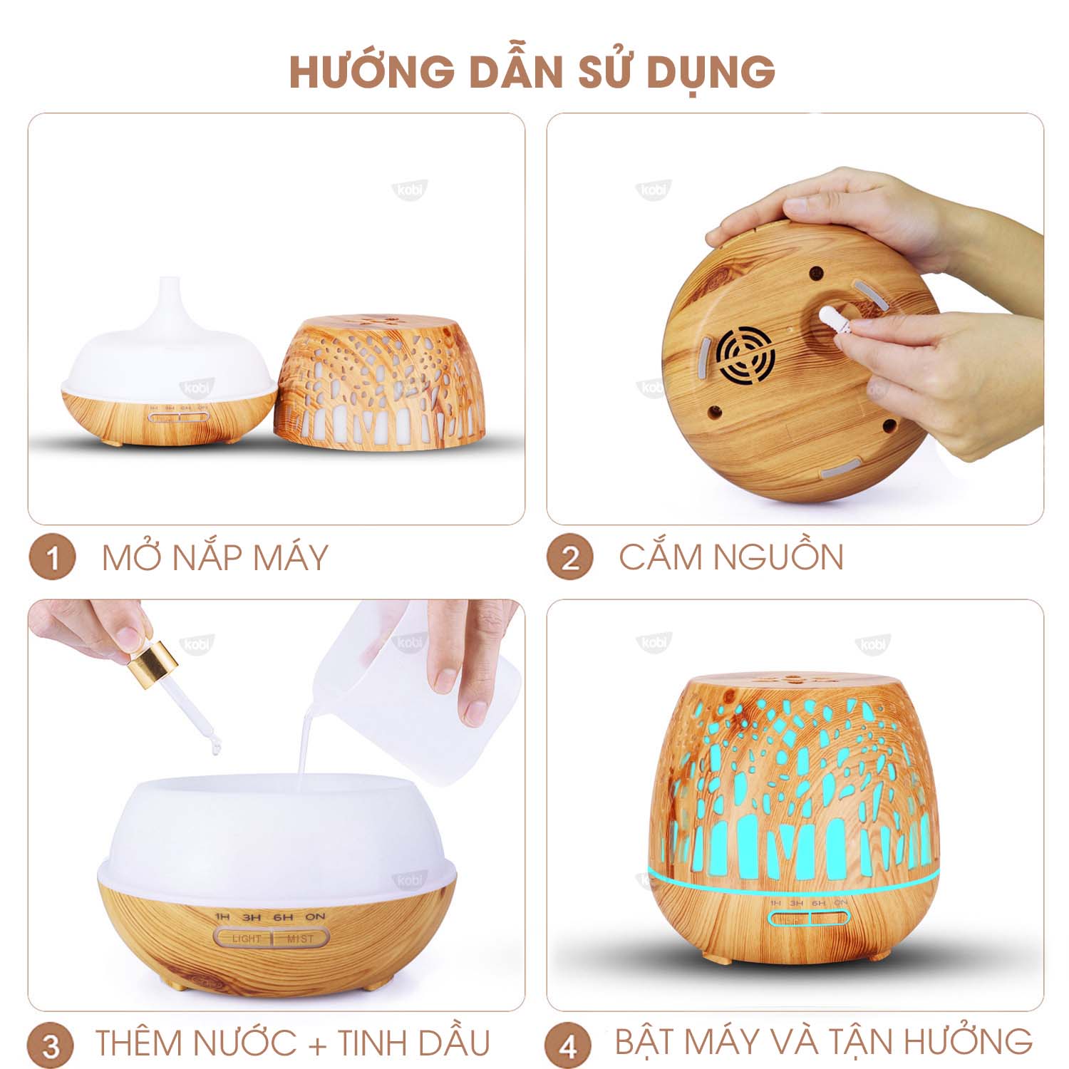 Máy xông tinh dầu KB-61K giúp tạo ẩm, làm thơm phòng, hàng chính hãng