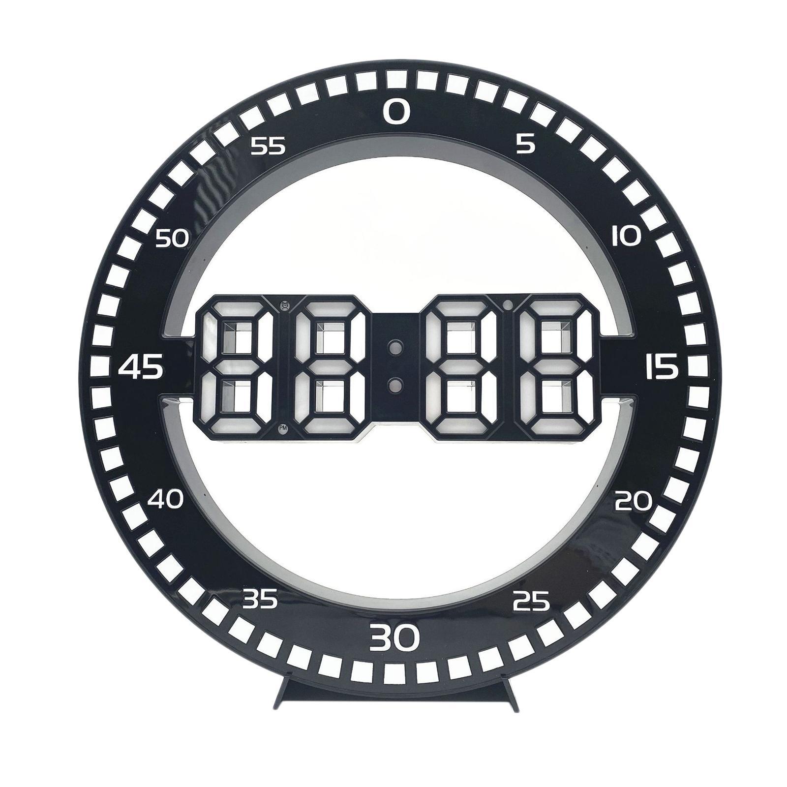 Loviver LED Digital Wall Clock Round Electronic Clock Home Office