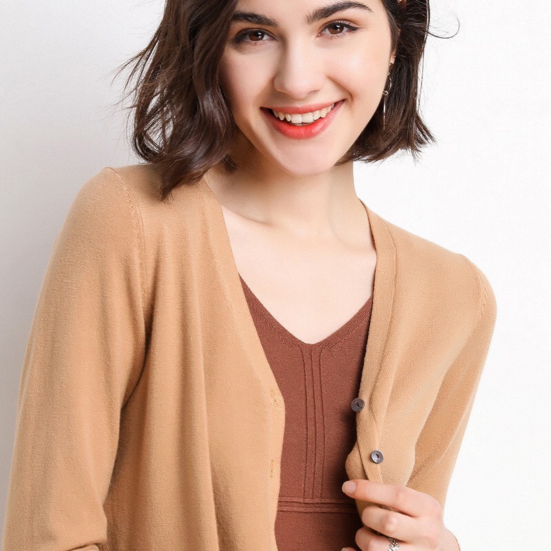 Áo Khoác Len Cardigan Nữ Kiểu Dáng Basic, Chất Len Mềm Mịn Siêu Đẹp - Tặng 1 cột tóc quả bơ