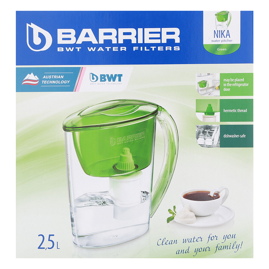 Bình Lọc Nước Barrier Nika (2.5l) - Xanh Lá