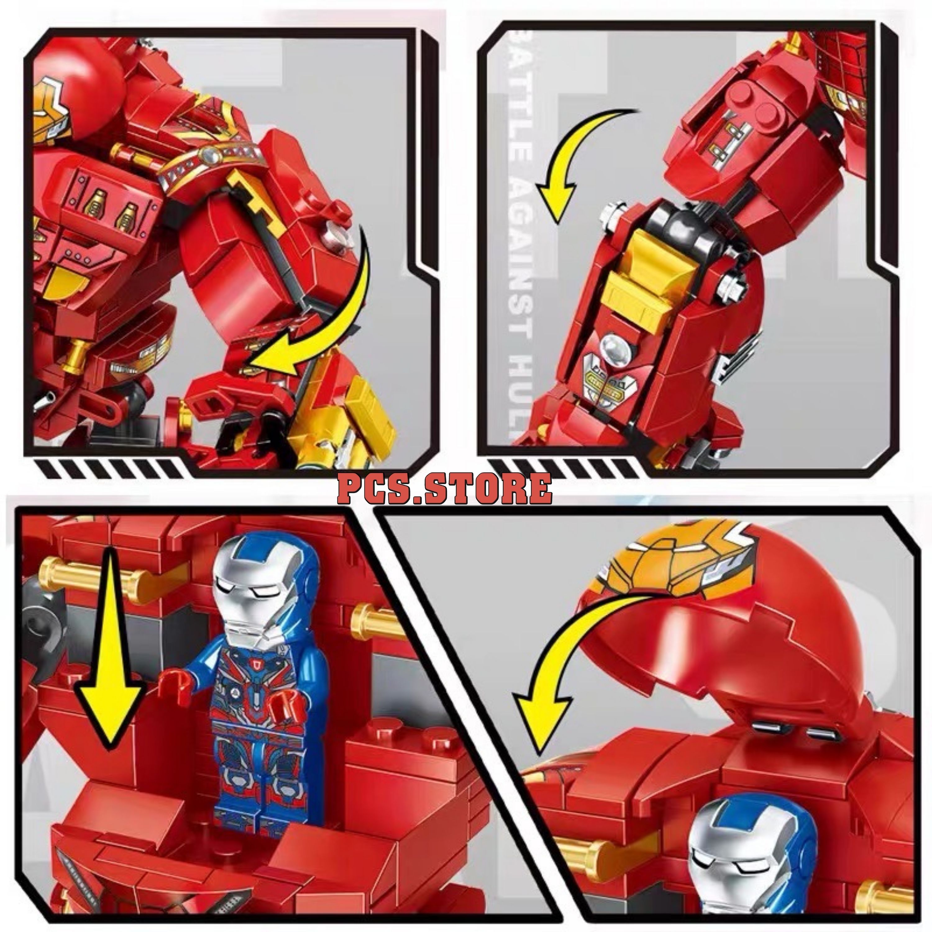 Đồ Chơi Lắp Ráp Robot Siêu Anh Hùng  Ironman Hulkbuster Marvel - PCS STORE