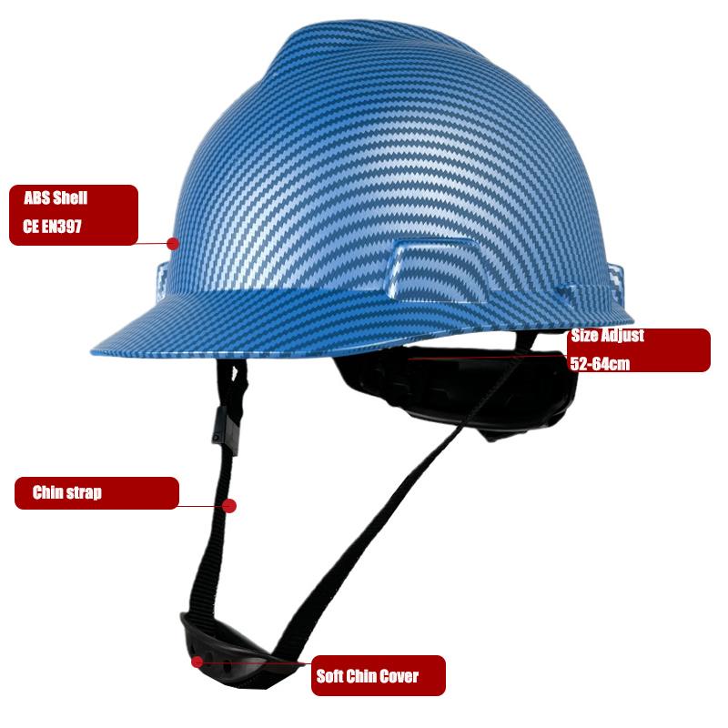 CE EN397 Mũ bảo hiểm an toàn màu sợi carbon công nghiệp cho kỹ sư làm việc Xây dựng Bảo vệ đầu Mũ cứng ABS Kỹ thuật