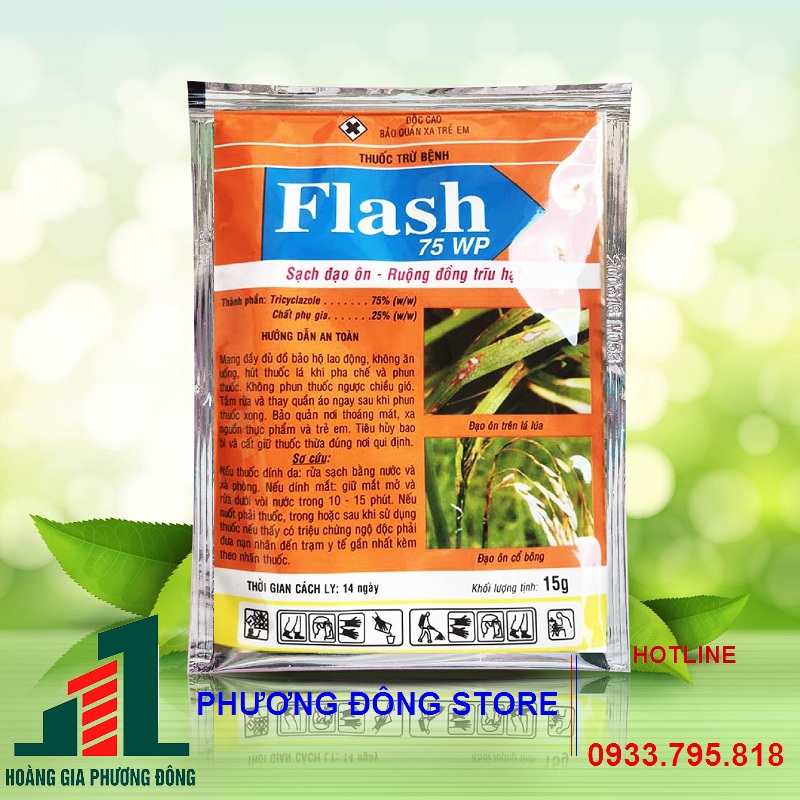 Thuốc trừ nấm đạo ôn Flash 75WP- gói 15g, gói 100g