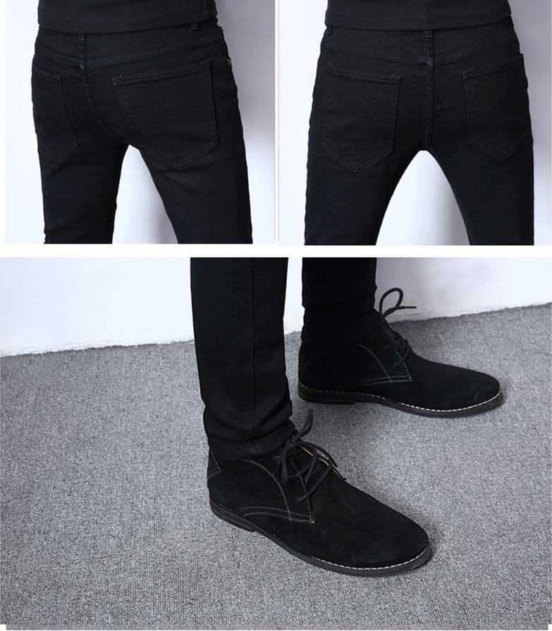 Quần Jean đen Nam dáng ôm body trẻ trung năng động mang phong cách Hàn Quốc chất liệu vải Bò cao cấp co giãn nhẹ dễ phối đồ hợp thời trang - Mẫu HOT