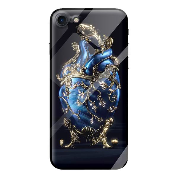 Ốp kính cường lực cho iPhone 7 nền tim xanh 2 - Hàng chính hãng