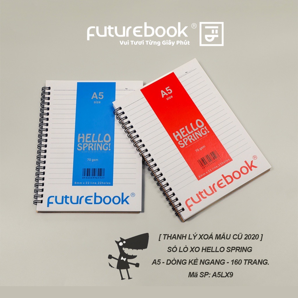 FUTUREBOOK-Sổ Lò Xo Bìa Mềm Hello Spring A5 - 160 Trang – Định Lượng 70Gsm – Kẻ Ngang. Mã SP A5LX9