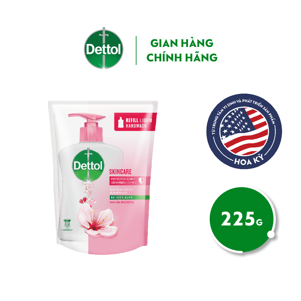 Nước rửa tay Dettol dưỡng da - Túi 225g