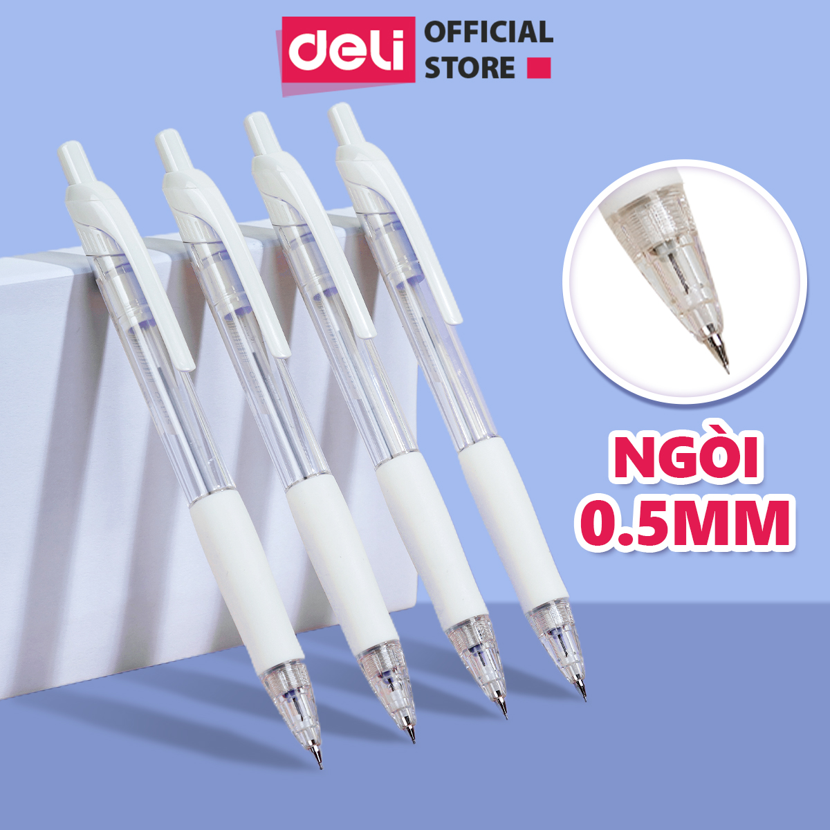 Bút Chì Kim Bấm Kèm Đầu Tẩy Deli - Ngòi 0.05mm Cao Cấp Phụ Kiện Văn Phòng Học Sinh Sinh Viên
