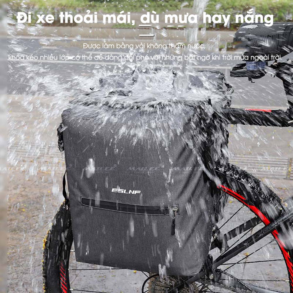 Túi Yên Sau Xe Đạp Mai Lee T-025 Dung Tích Lớn 25L, 2 ngăn, Chất Liệu Vải Oxford, Túi Đựng Hành Lý Đa Năng Cho Xe Đạp Địa Hình - Mai Lee