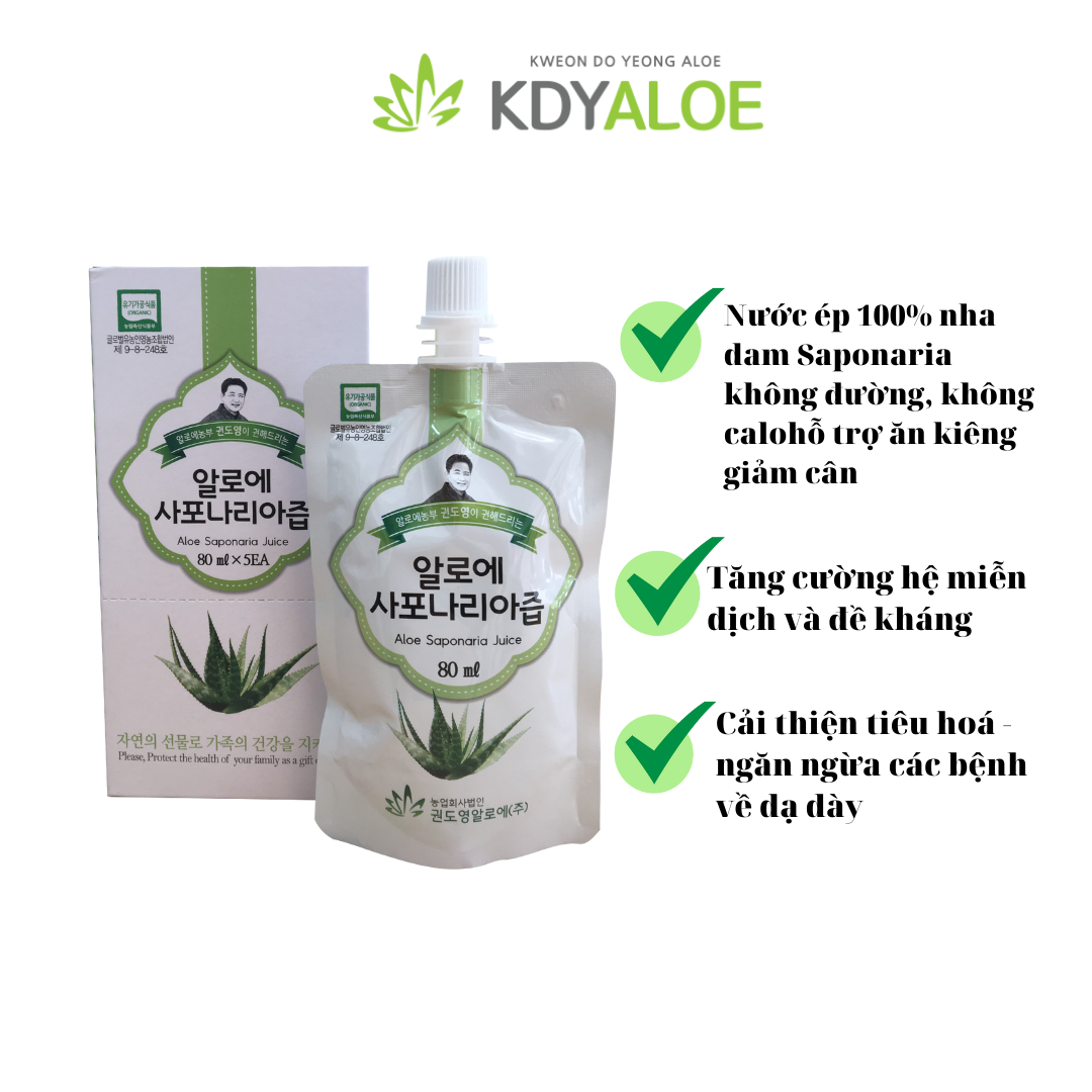 NƯỚC NHA ĐAM SÂM HỮU CƠ NGUYÊN CHẤT 100% GÓI 100ML