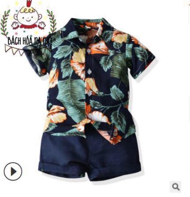 COMBO FULL SET Bộ quần áo bé trai Phong cách Hawai (Hàng loại 1) Cotton Thấm hút mồ hôi tốt - Nana Shop