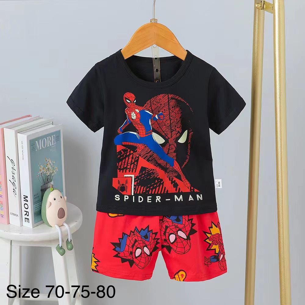 Đồ bộ bé trai - Bộ thun Cotton Quảng Châu xuất Hàn cho bé trai từ 15-25kg