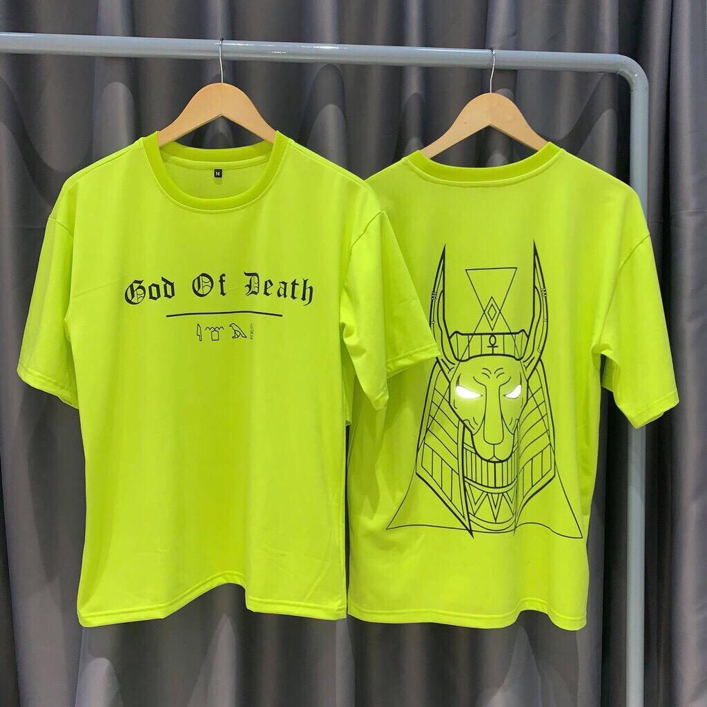 Áo thun tay lỡ phát sáng vải cotton co giãn y hình