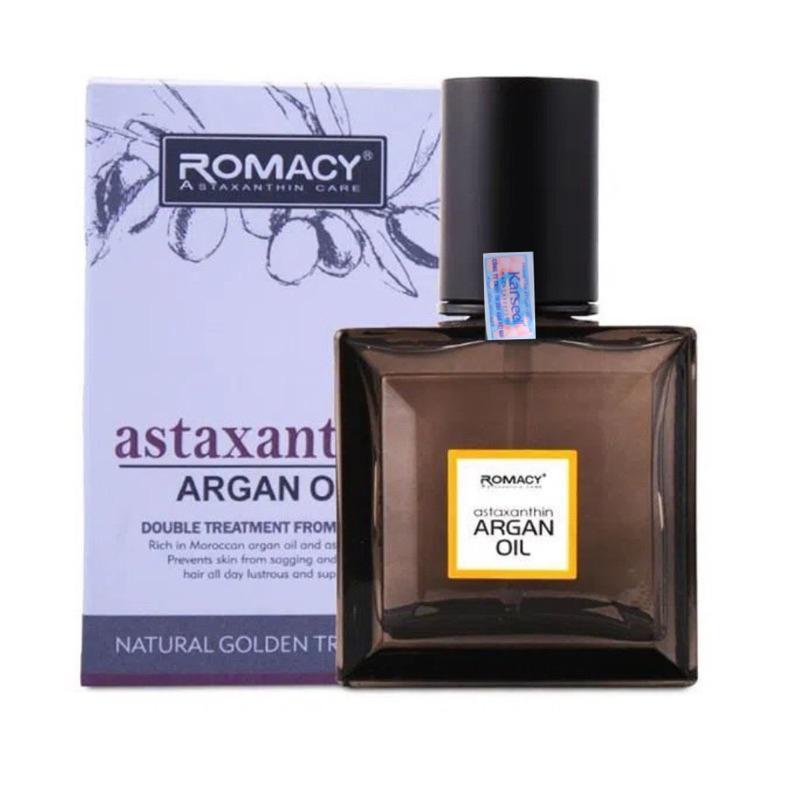 [+Tặng mũ trùm] TINH DẦU DƯỠNG TÓC ROMACY ASTAXANTHIN ARGAN OIL 55ML + Gội xả gói Karseell 15ml