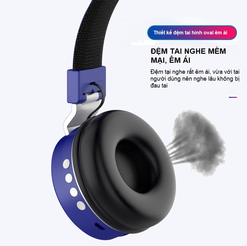 Tai Nghe Headphone Bluetooth Không Dây FM Cao Cấp (Màu Đỏ)