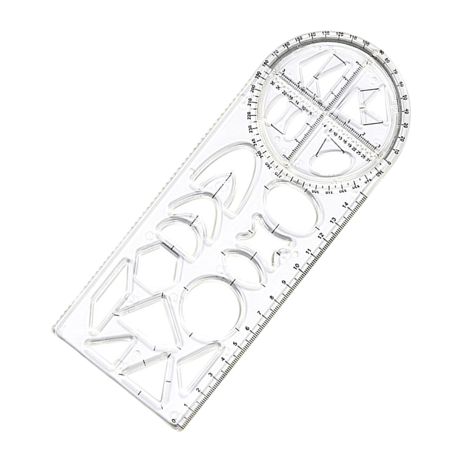 Multifunctional Geometric Ruler Drawing Template for Sewing Office Form Work