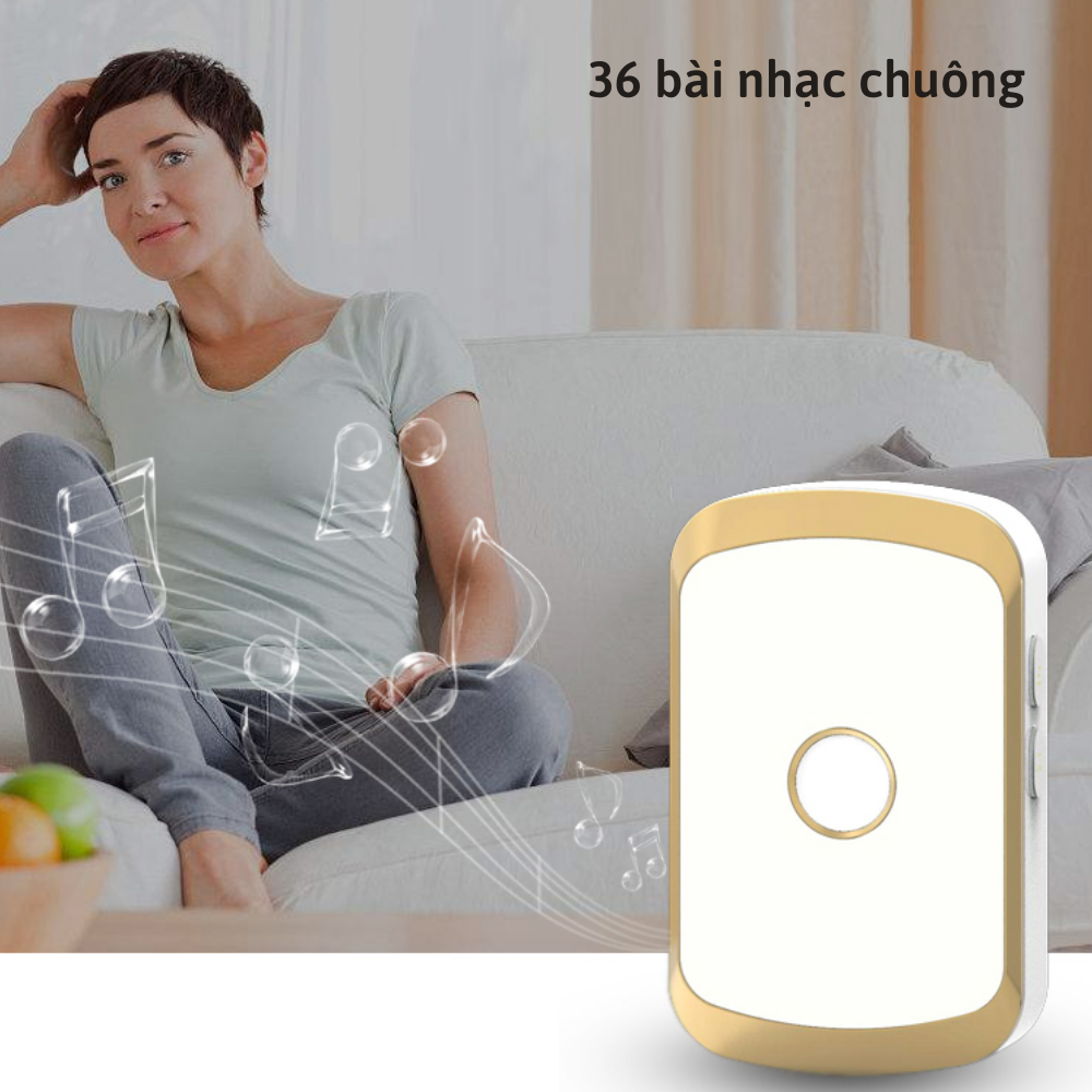 Chuông cửa không dây thông minh CTFAST CAZI - 01, chống nước, khoảng cách sử dụng hiệu quả 300 mét, 36 bài nhạc chuông - hàng chính hãng