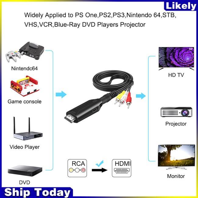 Cáp Chuyển Đổi Av Sang Hdmi 1080p 720p Cho Pc Sang Tv Set-top Box