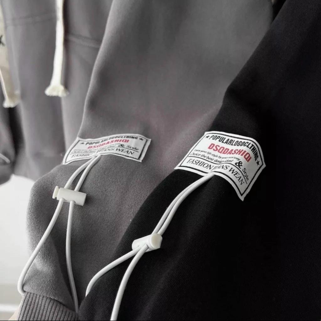 Hình ảnh Áo khoác nỉ form rộng thiết kế LOGO kèm dây rút độc lạ cực đẹp mẫu mới 2023