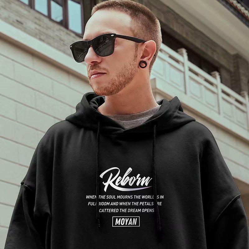 Áo Hoodie Nam Dáng Rộng Dày Dặn In Họa Tiết Phong Cách Thời Trang Thu Đông