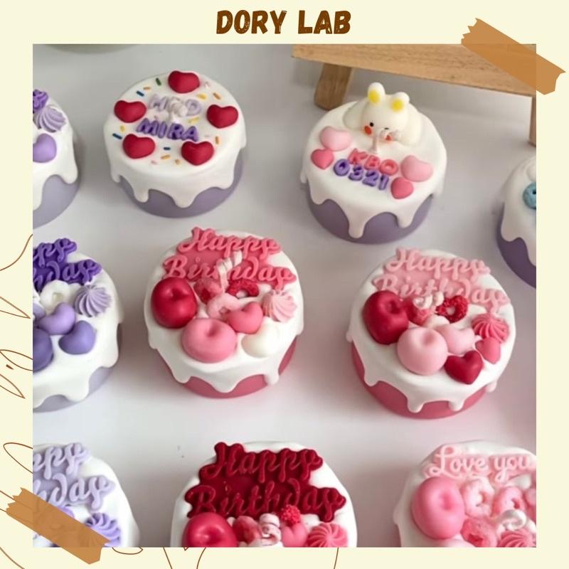 Nến Thơm Bánh Kem Trái Cây Kèm Chữ Happy Birthday - Dory Lab