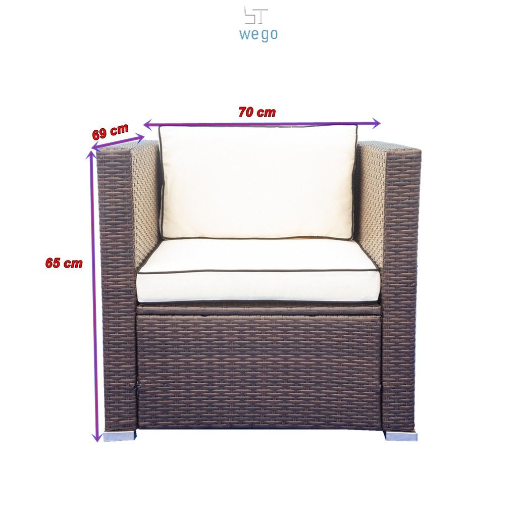 WEGO GHẾ SOFA MÂY NHỰA NGOÀI TRỜI/ GHẾ SOFA SÂN VƯỜN// Outdoor Furniture Rattan Sofa Chair Outdoor Sofa Garden Chair