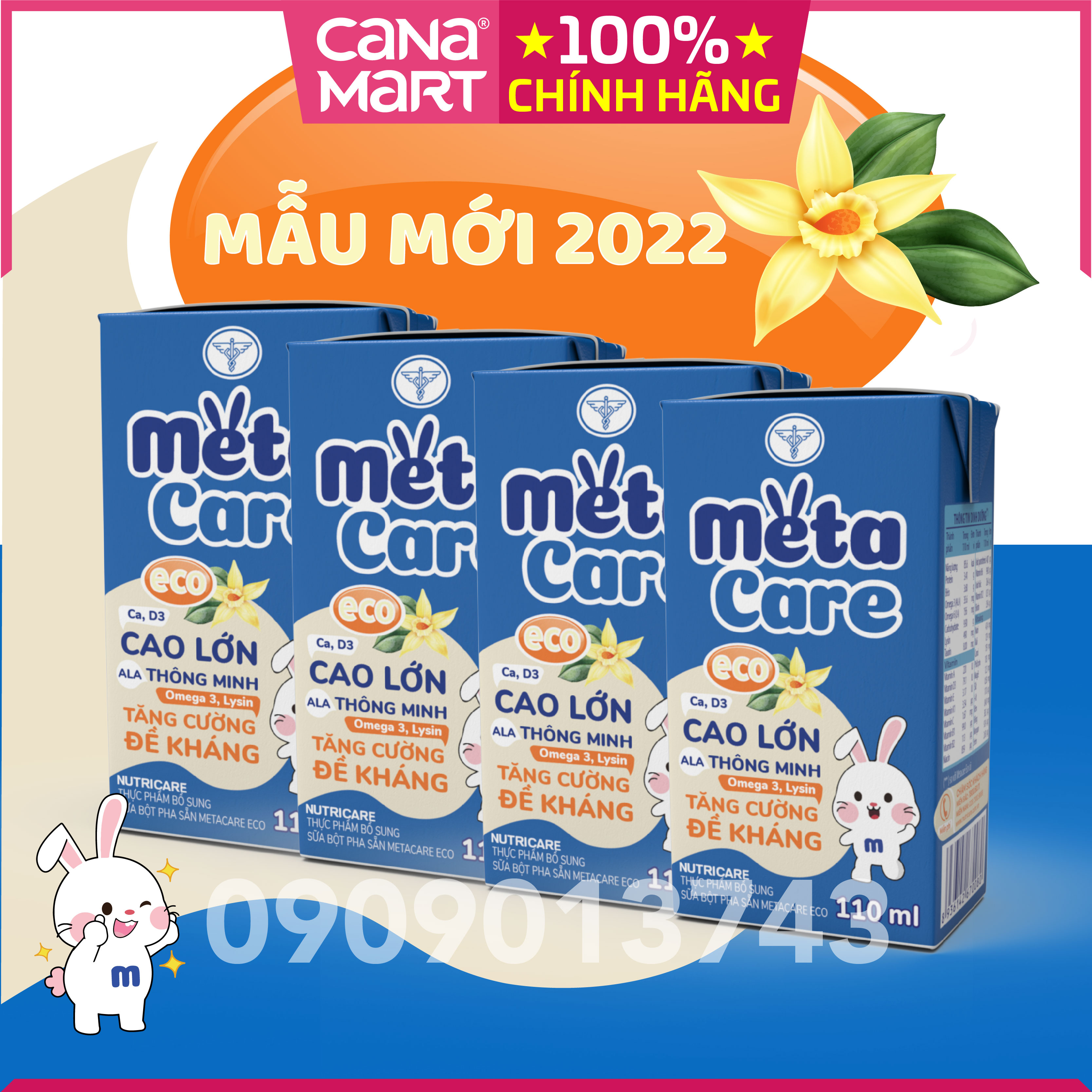 Thùng sữa nước Nutricare Metacare ECO giúp trẻ phát triển toàn diện (110ml)