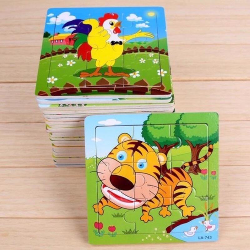 Đồ chơi tranh ghép hình 9 miếng gỗ puzzle,ghép hình, tranh xếp hình