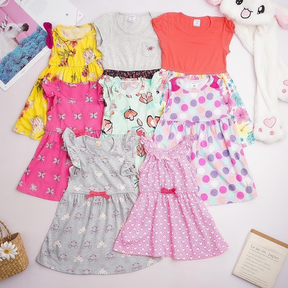 Set 3 chiếc váy đầm bé gái thun cotton xuất dư 2 chiều cực đẹp mềm mát thấm mồ hôi MamLa