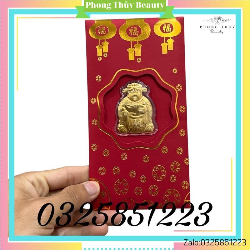 Bao Lì Xì Thần Tài Mạ Vàng 24K May Mắn Rước Tài Lộc