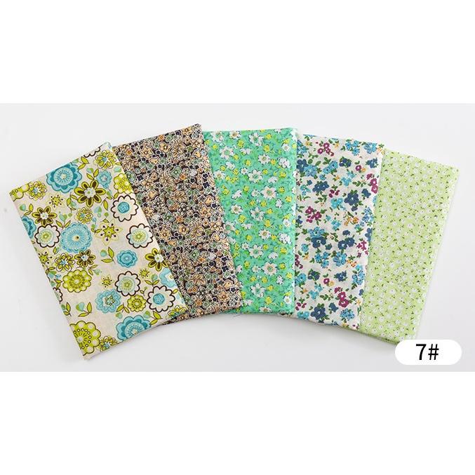 ( SỈ PHỤ KIỆN) Set 6 Tấm Vải Cotton LÀM DIY Họa Tiết Hoa NGẪU NHIÊN Tự May Vá Đồ Thủ Công- BÁCH HÓA NA NA