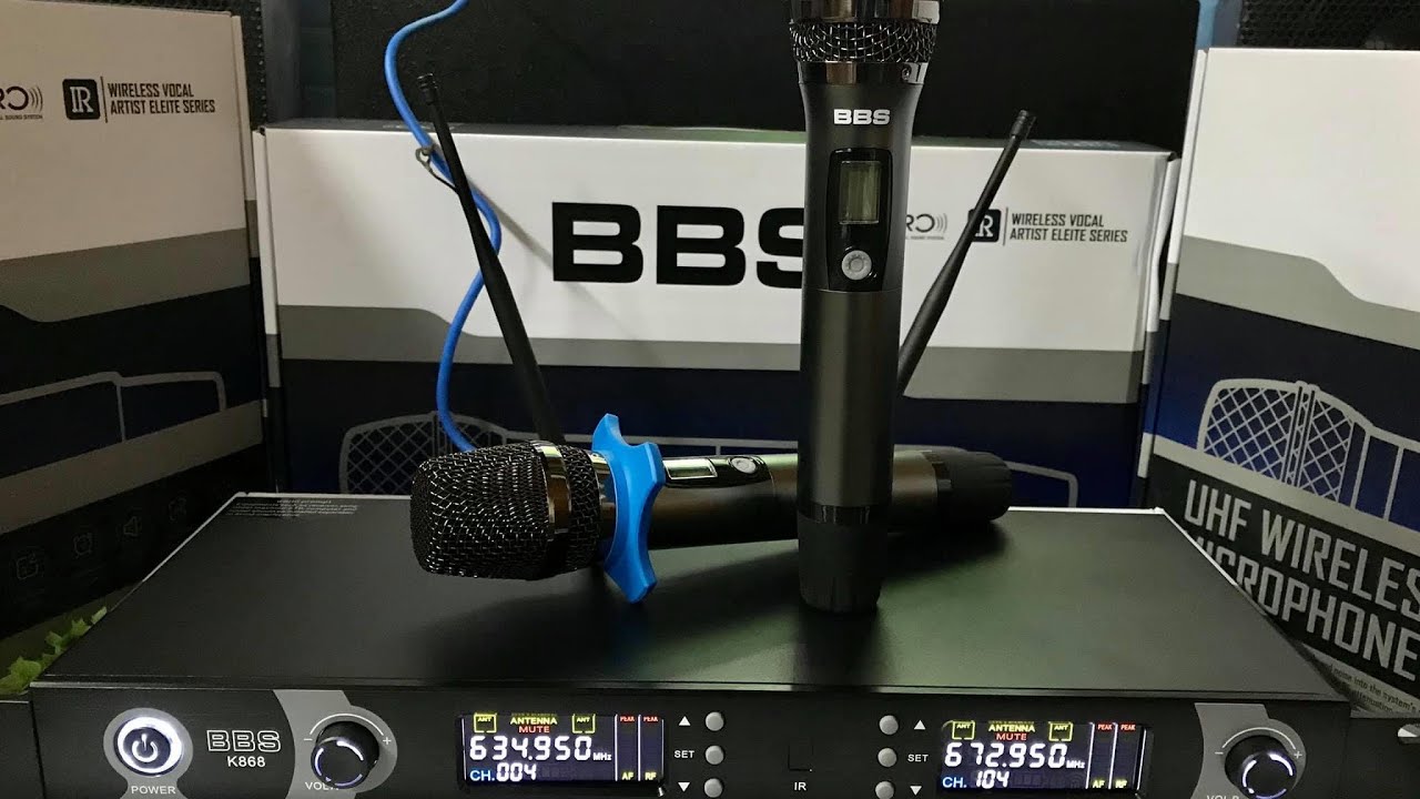 Micro không dây BBS K868 - Mic karaoke gia đình, sân khấu - Độ nhạy cao, bắt sóng xa, chống hú rít - Thiết kế sang trọng, bắt mắt -  Dễ dàng phối ghép với các thiết bị âm thanh khác - Hàng nhập khẩu