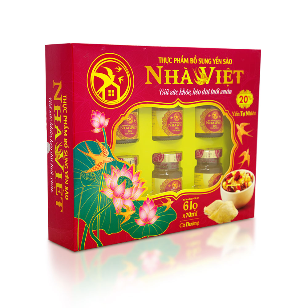 Hộp Yến Sào Nhà Việt 20% (6 lọ x 70 ml) - Tự Nhiên