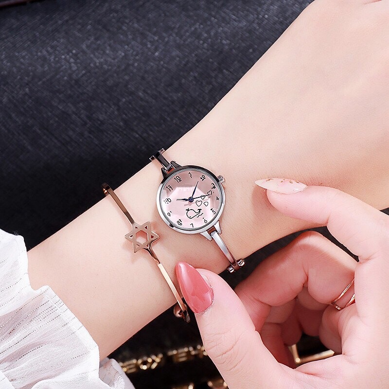 Đồng hồ thời trang hình cá voi nữ dây kim loại MS7862