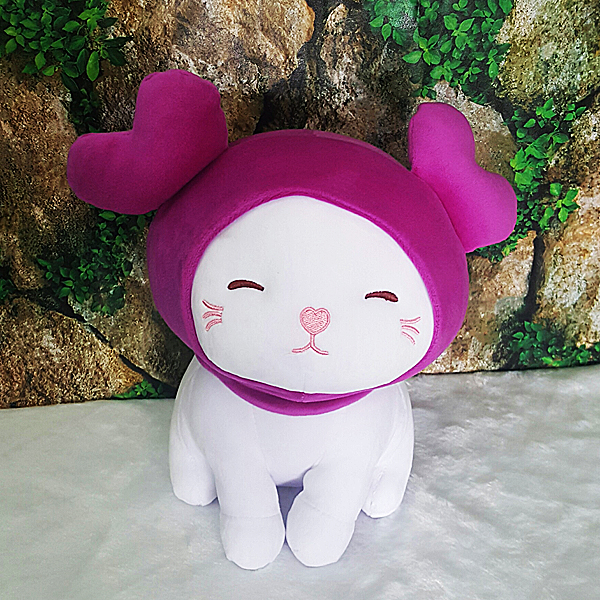Gấu Bông Mèo Đội Nón Tuần Lộc 25cm Vải Miniso Mềm Mịn