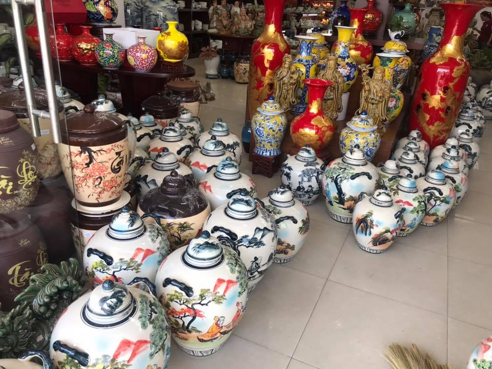 Hũ Đựng Gạo, Ngâm Rượu Họa Tiết Cảnh Và Màu In Nổi